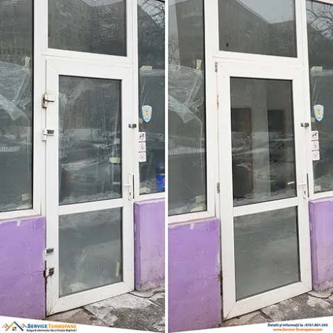 Ușă de spațiu comercial: închidere grea și amortizor