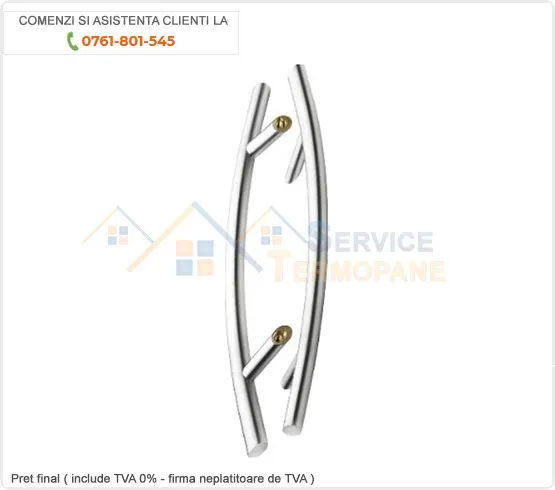 Mâner din inox semicerc uși exterior