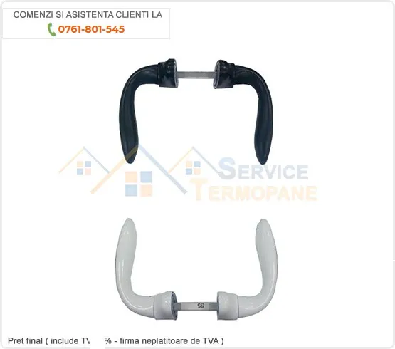 Mâner dublu pentru ușă din aluminiu